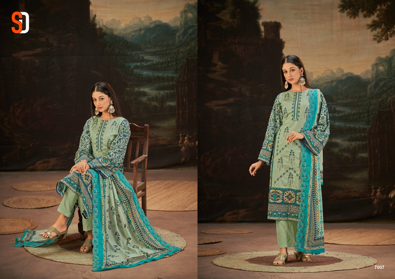 Shraddha Designer Bin Saeed Vol 7 Pure Cotton Self Embroidered Work Salwar Suit