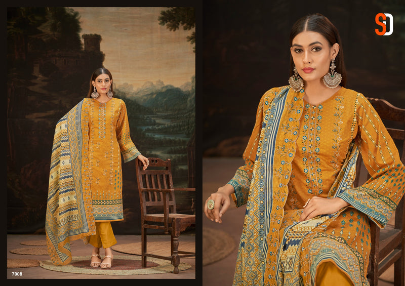 Shraddha Designer Bin Saeed Vol 7 Pure Cotton Self Embroidered Work Salwar Suit