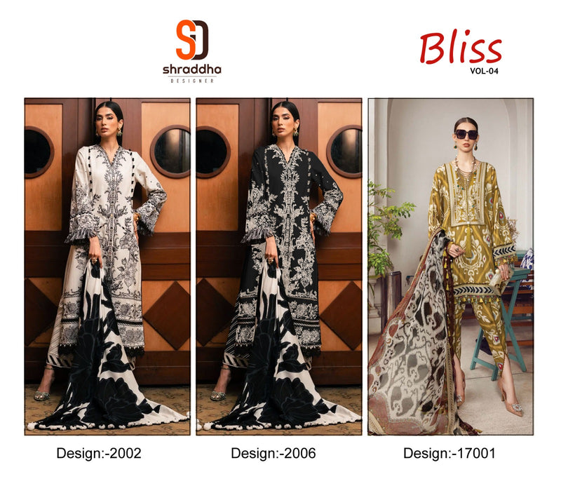 Shraddha Designer Bliss Vol 4 Lawn Cotton Printed Heavy Embroidery Work Salwar Suit