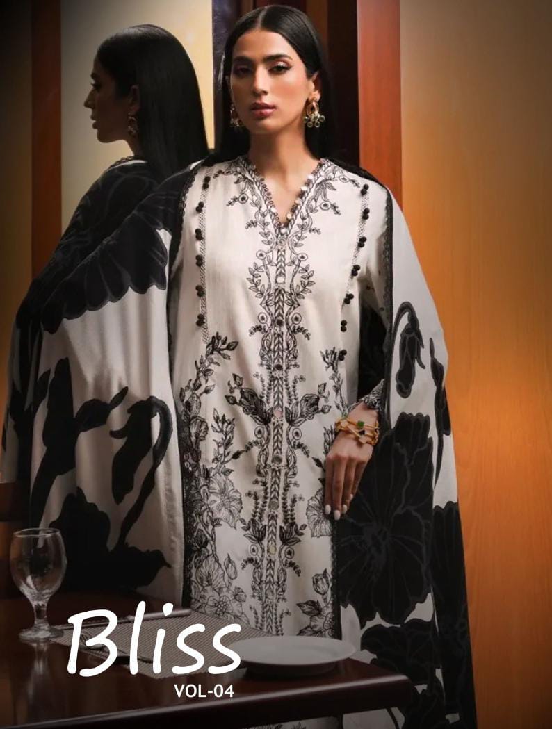 Shraddha Designer Bliss Vol 4 Lawn Cotton Printed Heavy Embroidery Work Salwar Suit