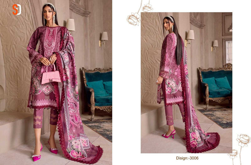 Shraddha Designer Chevron Vol 3 Lawn Cotton Printed Self Embroidered Salwar Suit