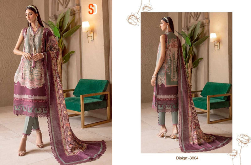 Shraddha Designer Chevron Vol 3 Lawn Cotton Printed Self Embroidered Salwar Suit