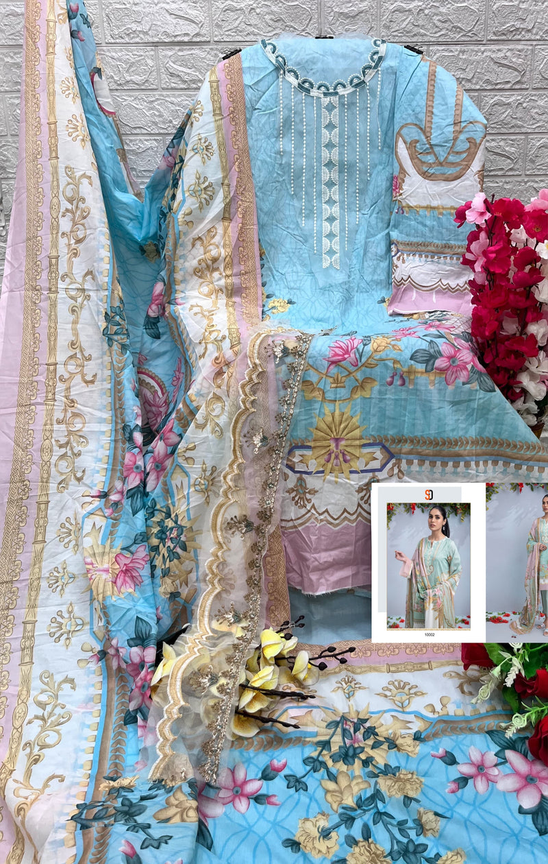 Shraddha Designer Firdous Vol 10 Lawn Cotton Printed With Heavy Embroidery Work Salwar Suit