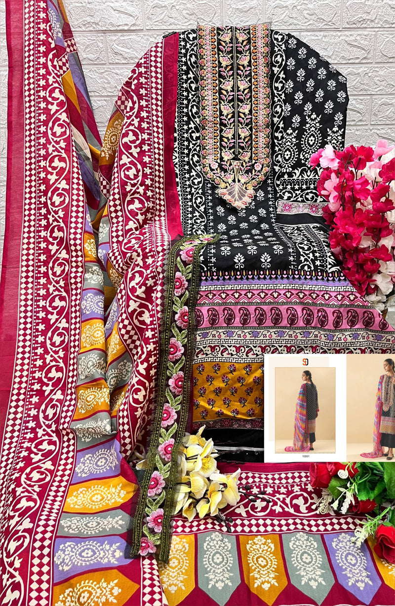 Shraddha Designer Firdous Vol 10 Lawn Cotton Printed With Heavy Embroidery Work Salwar Suit