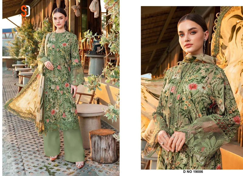 Shraddha Designer Maria B Chikenkari Cotton Collection Vol 19 Embroidered Salwar Suit