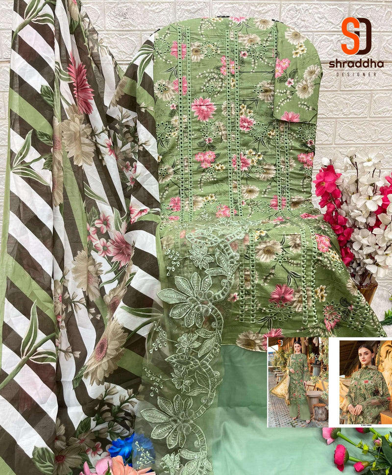 Shraddha Designer Maria B Chikenkari Cotton Collection Vol 19 Embroidered Salwar Suit