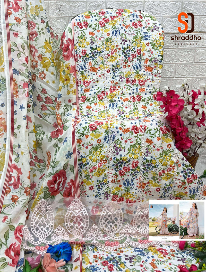 Shraddha Designer Maria B Chikenkari Cotton Collection Vol 19 Embroidered Salwar Suit