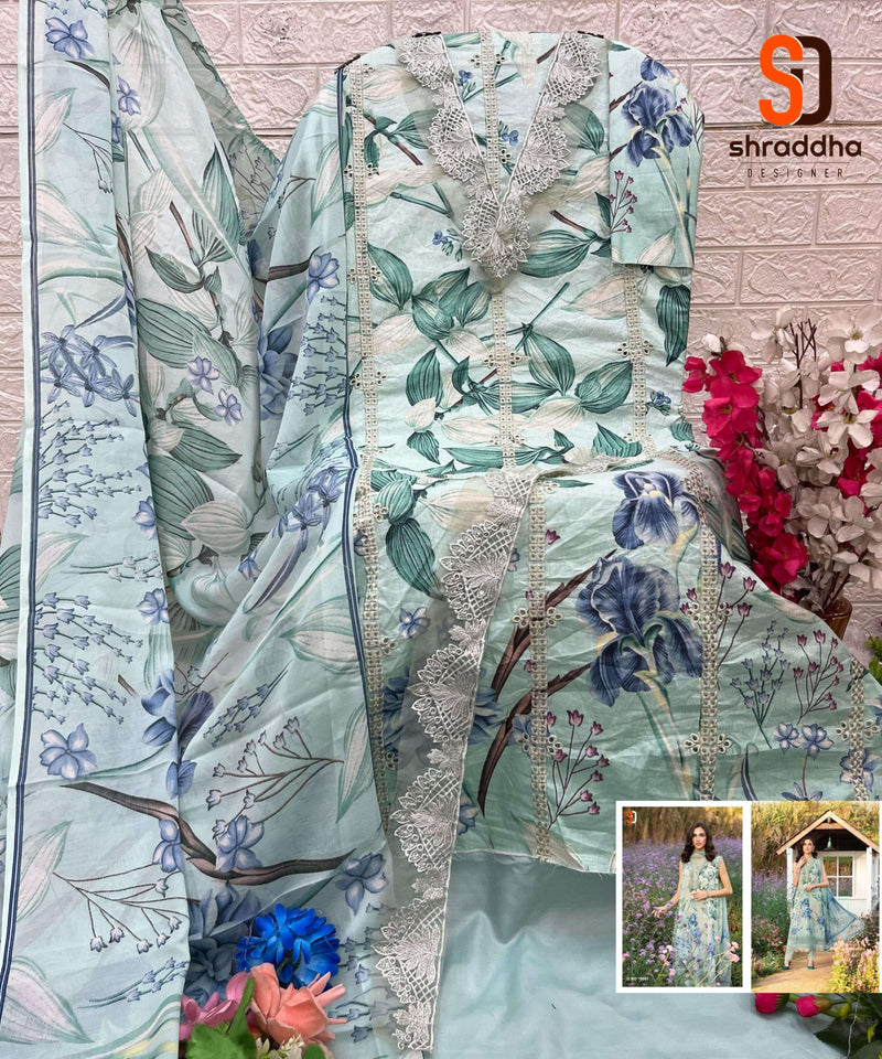 Shraddha Designer Maria B Chikenkari Cotton Collection Vol 19 Embroidered Salwar Suit