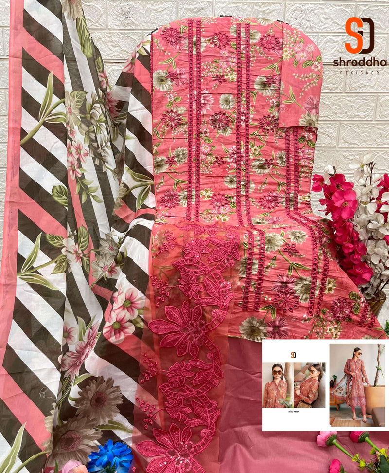 Shraddha Designer Maria B Chikenkari Cotton Collection Vol 19 Embroidered Salwar Suit