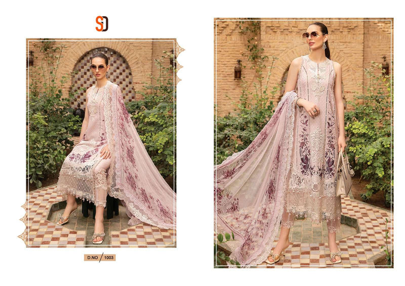 Shraddha Designer Maria B Lawn Vol 1 Nx Pure Cotton Embroidered Chikan Work Suit