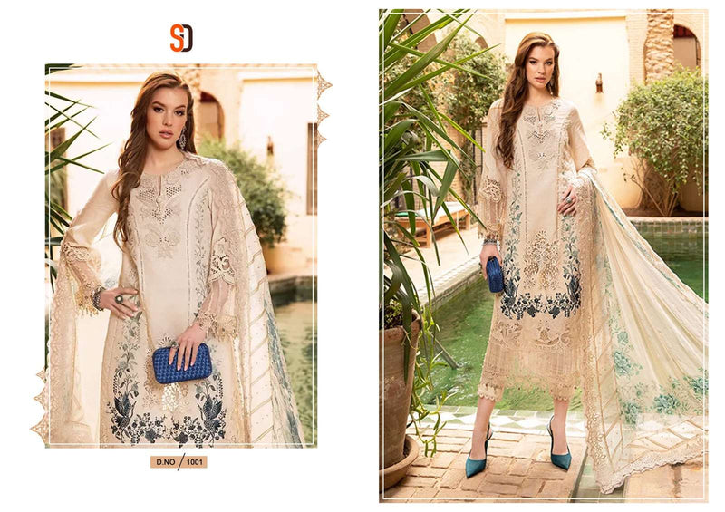 Shraddha Designer Maria B Lawn Vol 1 Nx Pure Cotton Embroidered Chikan Work Suit