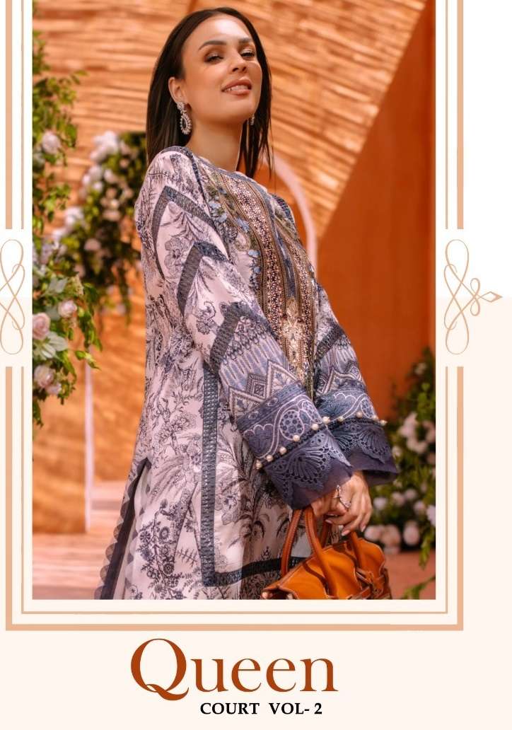 Shraddha Designer Queen Court Vol 2 Pure Lawn Cotton Embroidered Salwar Suit