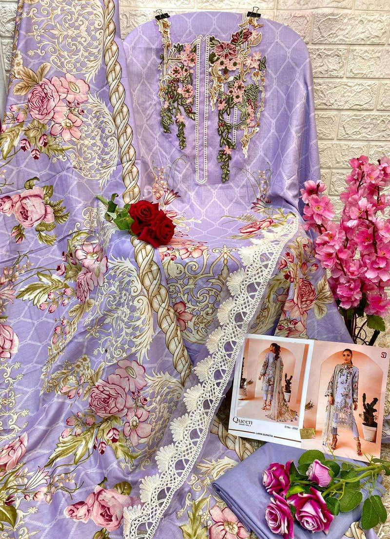 Shraddha Designer Queen Court Vol 2 Pure Lawn Cotton Embroidered Salwar Suit