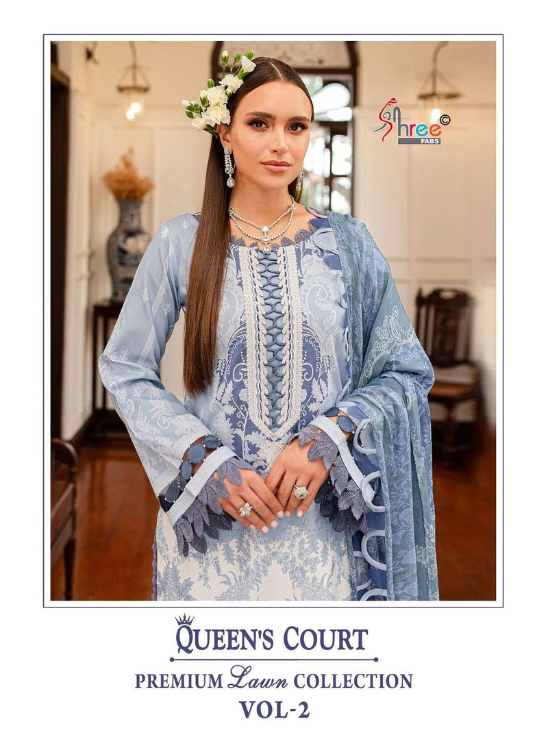 Shree Fab Queens Court Premium Lawn Collection Vol 2 Cotton Print With Exclusive Patches Salwar Suit