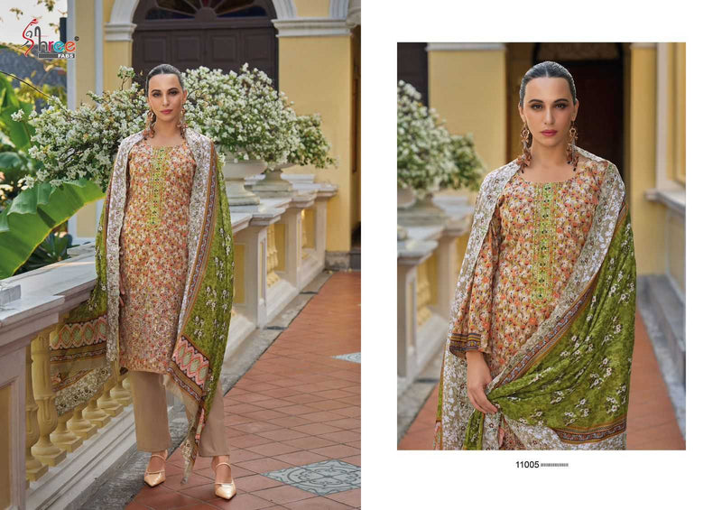 Shree Fabs Bin Saeed Lawn Collection Vol 11 Pure Cotton Self Embroidered Work Suit