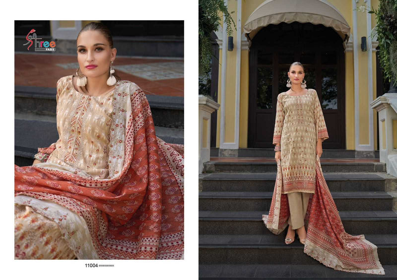 Shree Fabs Bin Saeed Lawn Collection Vol 11 Pure Cotton Self Embroidered Work Suit