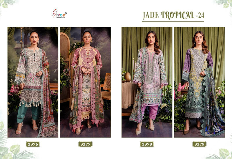Shree Fabs Jade Tropical 24 Pure Cotton Print With Exclusive Embroidery Work Suit
