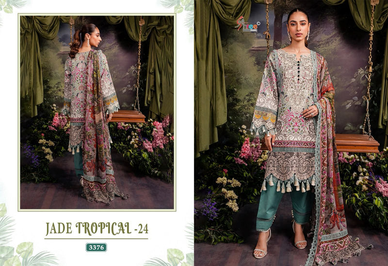 Shree Fabs Jade Tropical 24 Pure Cotton Print With Exclusive Embroidery Work Suit