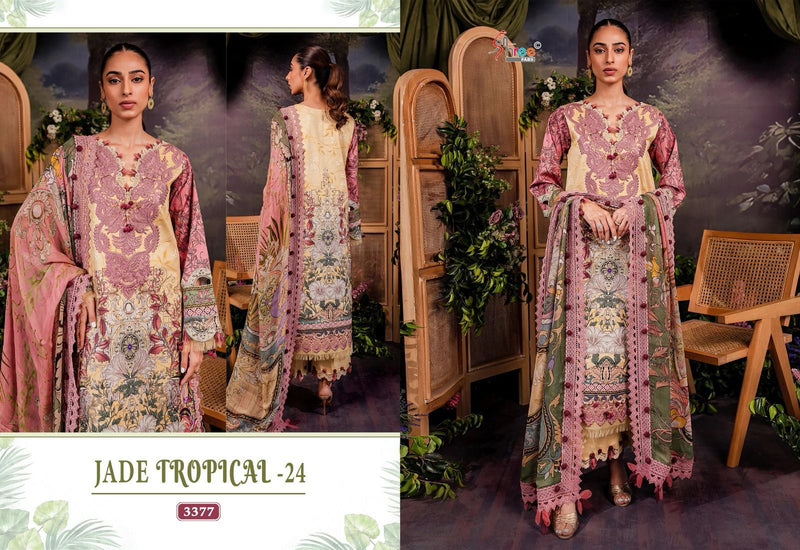 Shree Fabs Jade Tropical 24 Pure Cotton Print With Exclusive Embroidery Work Suit