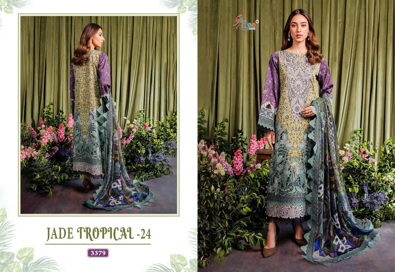 Shree Fabs Jade Tropical 24 Pure Cotton Print With Exclusive Embroidery Work Suit