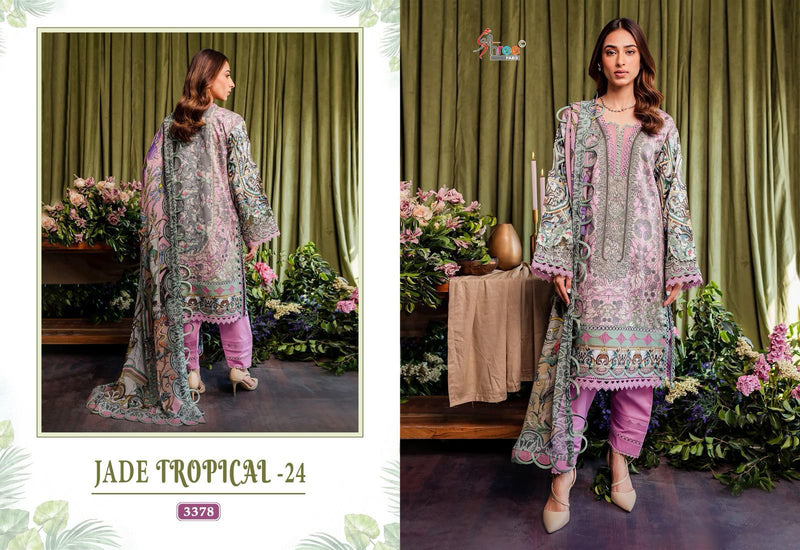 Shree Fabs Jade Tropical 24 Pure Cotton Print With Exclusive Embroidery Work Suit