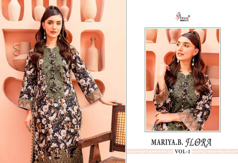 Shree Fabs Maria B Flora Vol 1 Pure Jam Cotton Print With Exclusive Embroidery Work Salwar Suit