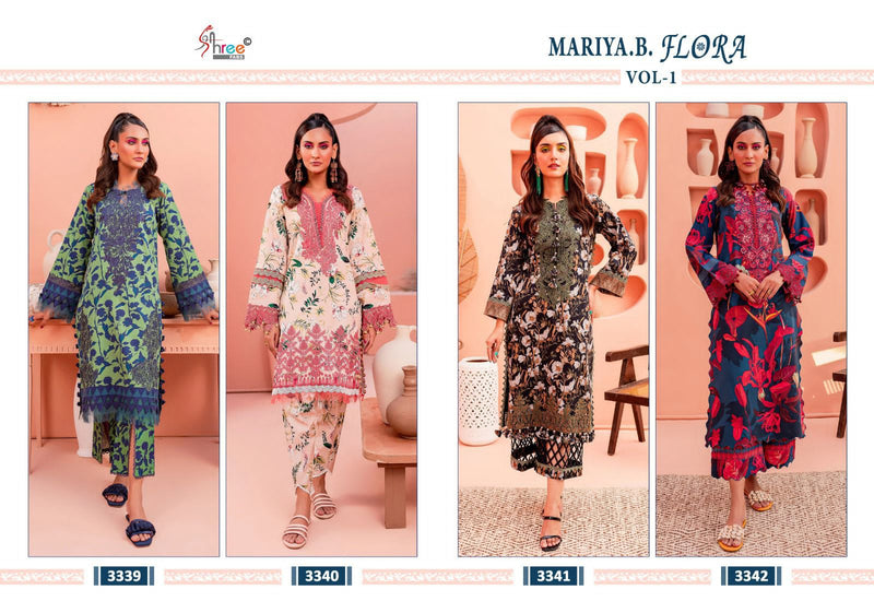 Shree Fabs Maria B Flora Vol 1 Pure Jam Cotton Print With Exclusive Embroidery Work Salwar Suit