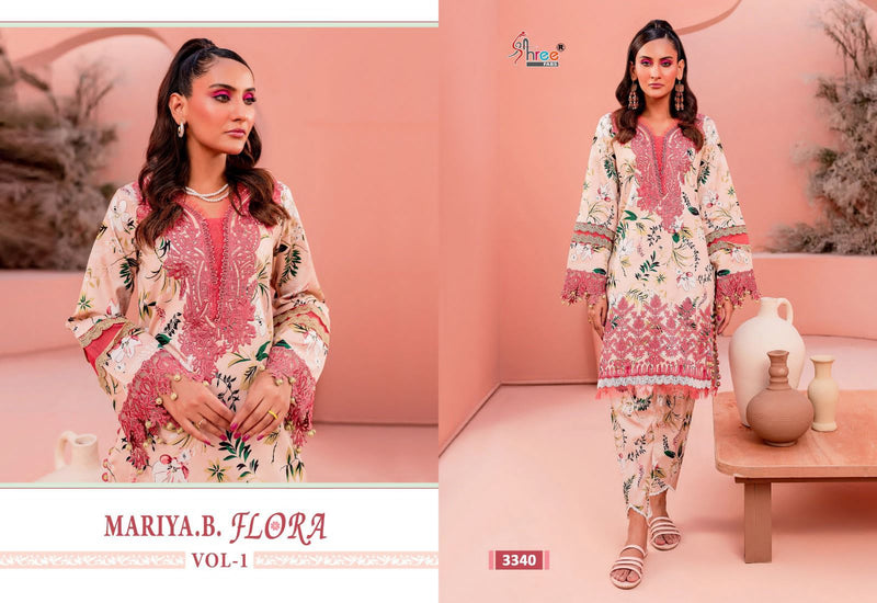 Shree Fabs Maria B Flora Vol 1 Pure Jam Cotton Print With Exclusive Embroidery Work Salwar Suit