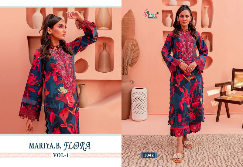 Shree Fabs Maria B Flora Vol 1 Pure Jam Cotton Print With Exclusive Embroidery Work Salwar Suit