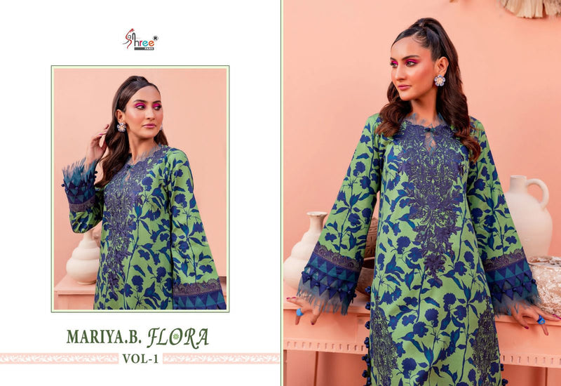 Shree Fabs Maria B Flora Vol 1 Pure Jam Cotton Print With Exclusive Embroidery Work Salwar Suit