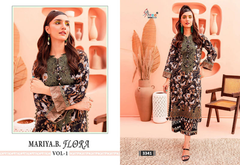 Shree Fabs Maria B Flora Vol 1 Pure Jam Cotton Print With Exclusive Embroidery Work Salwar Suit