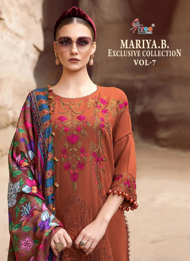 Shree Fabs Mariab Exclusive Collection Vol 7 Pure Rayon Cotton Self Embroidered Salwar Suit