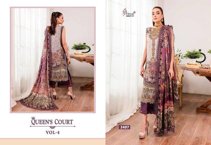 Shree Fabs Queen Court Vol 4 Pure Cotton Print With Embroidery Work Salwar Suit