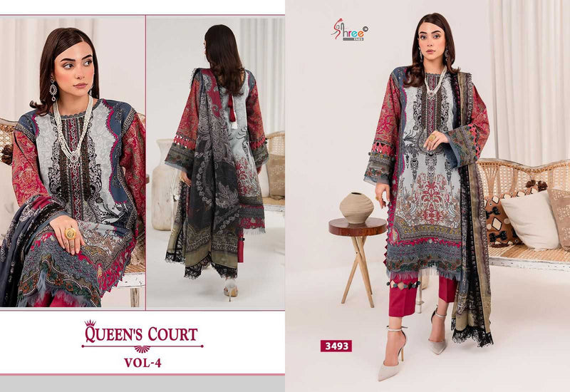 Shree Fabs Queen Court Vol 4 Pure Cotton Print With Embroidery Work Salwar Suit