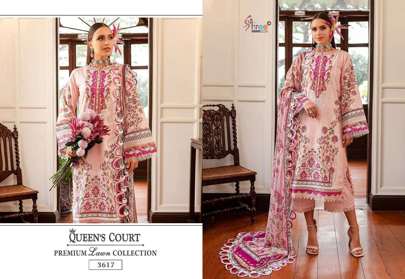 Shree Fabs Queens Court Premium Lawn Collection Cotton Print With Exclusive Patches Embroidery Salwar Suit
