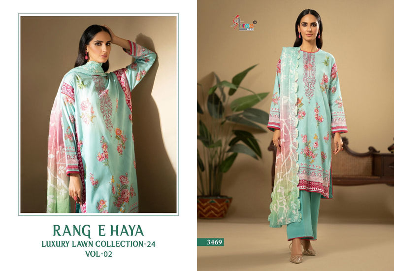 Shree Fabs Rang E Haya Luxury Lawn Collection 24 Vol 2 Pure Cotton Exclusive Embroidered Pakistani Salwar Suit