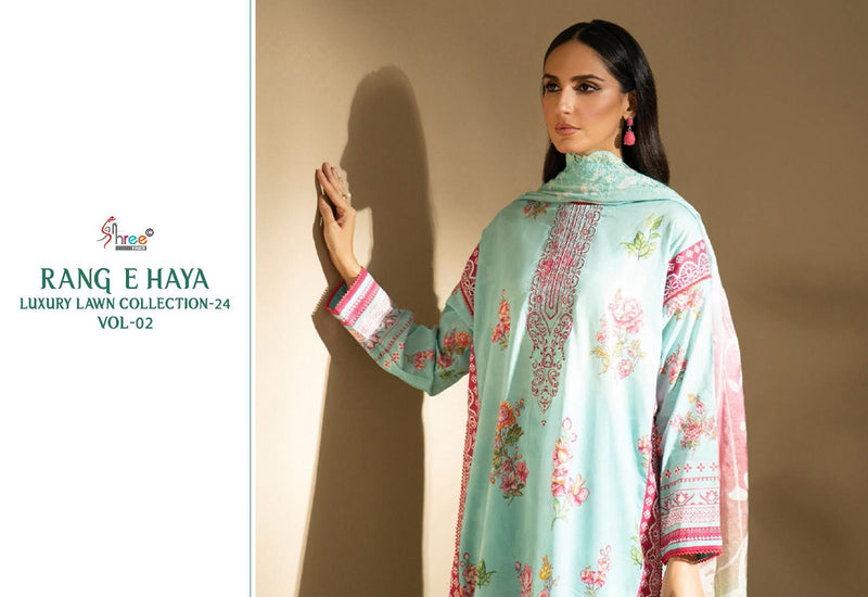 Shree Fabs Rang E Haya Luxury Lawn Collection 24 Vol 2 Pure Cotton Exclusive Embroidered Pakistani Salwar Suit