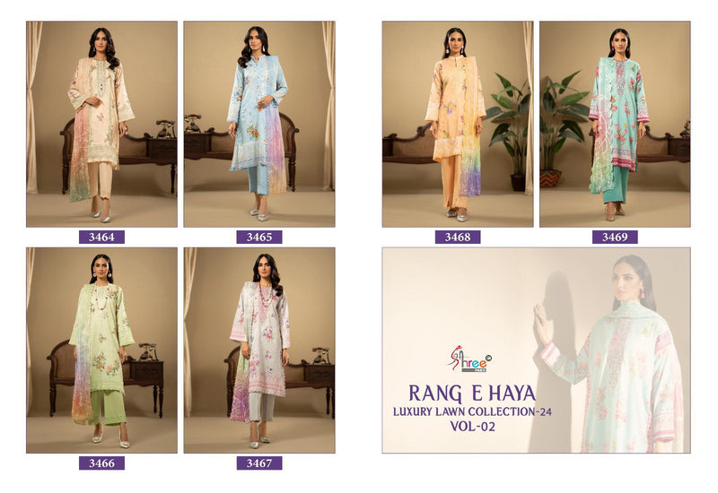 Shree Fabs Rang E Haya Luxury Lawn Collection 24 Vol 2 Pure Cotton Exclusive Embroidered Pakistani Salwar Suit