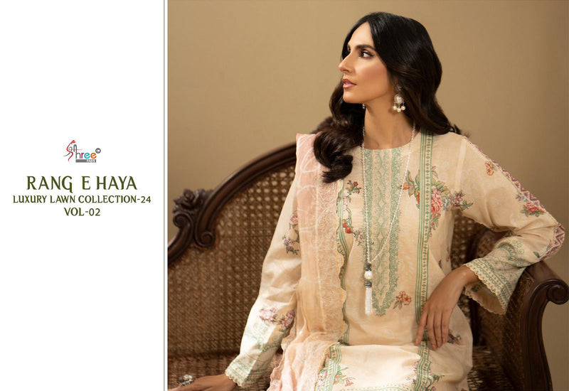 Shree Fabs Rang E Haya Luxury Lawn Collection 24 Vol 2 Pure Cotton Exclusive Embroidered Pakistani Salwar Suit