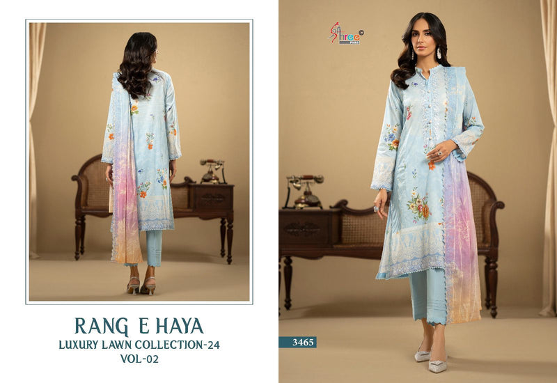 Shree Fabs Rang E Haya Luxury Lawn Collection 24 Vol 2 Pure Cotton Exclusive Embroidered Pakistani Salwar Suit