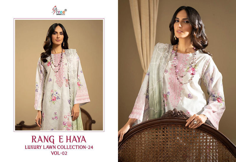 Shree Fabs Rang E Haya Luxury Lawn Collection 24 Vol 2 Pure Cotton Exclusive Embroidered Pakistani Salwar Suit