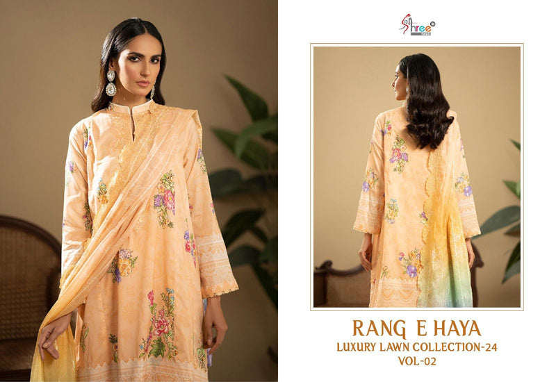 Shree Fabs Rang E Haya Luxury Lawn Collection 24 Vol 2 Pure Cotton Exclusive Embroidered Pakistani Salwar Suit