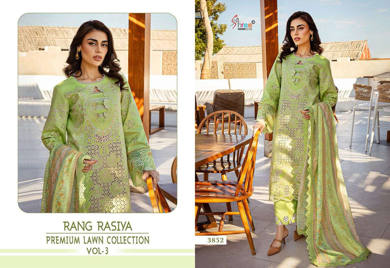 Shree Fabs Rang Rasiya Premium Lawn 25 Vol 3 Pure Cotton Embroidered Pakistani Suit