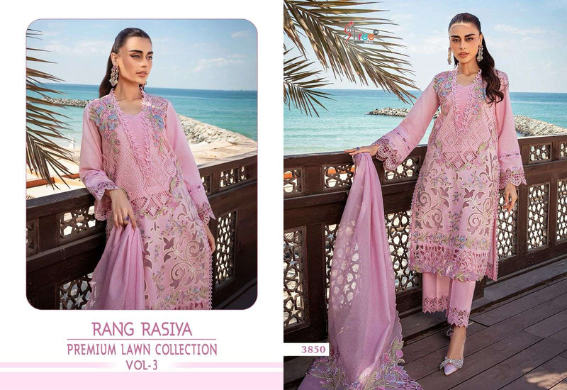 Shree Fabs Rang Rasiya Premium Lawn 25 Vol 3 Pure Cotton Embroidered Pakistani Suit