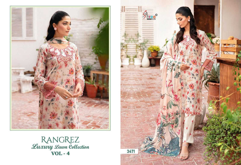 Shree Fabs Rangrez Luxury Lawn Collection Vol 4 Pure Cotton Embroidered Work Salwar Suit