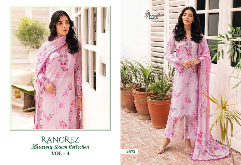 Shree Fabs Rangrez Luxury Lawn Collection Vol 4 Pure Cotton Embroidered Work Salwar Suit