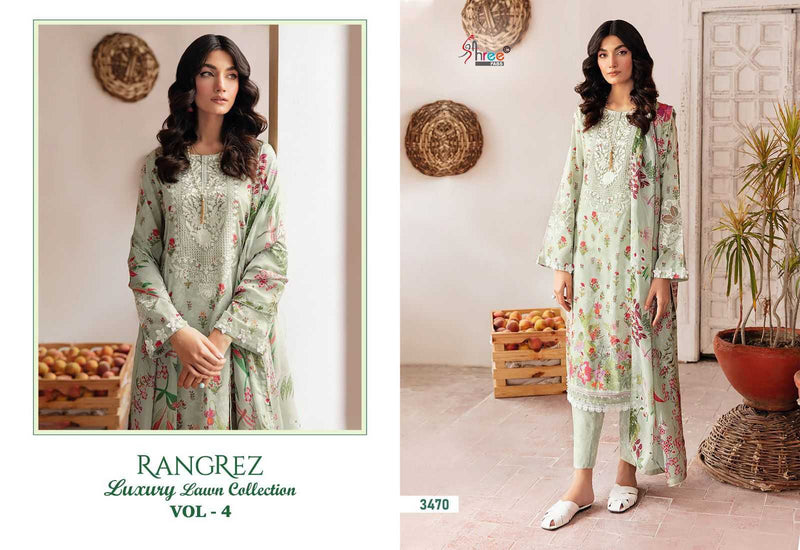 Shree Fabs Rangrez Luxury Lawn Collection Vol 4 Pure Cotton Embroidered Work Salwar Suit