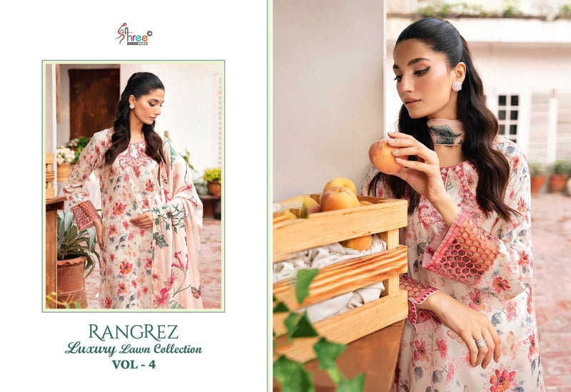 Shree Fabs Rangrez Luxury Lawn Collection Vol 4 Pure Cotton Embroidered Work Salwar Suit