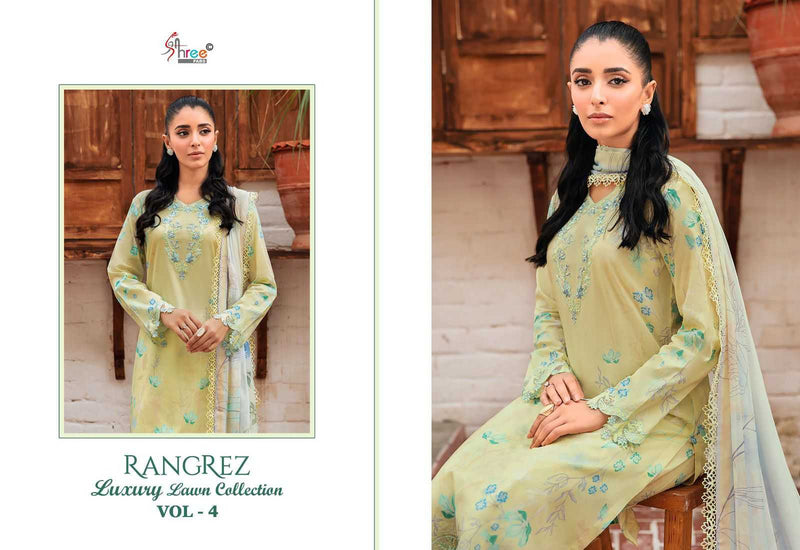 Shree Fabs Rangrez Luxury Lawn Collection Vol 4 Pure Cotton Embroidered Work Salwar Suit
