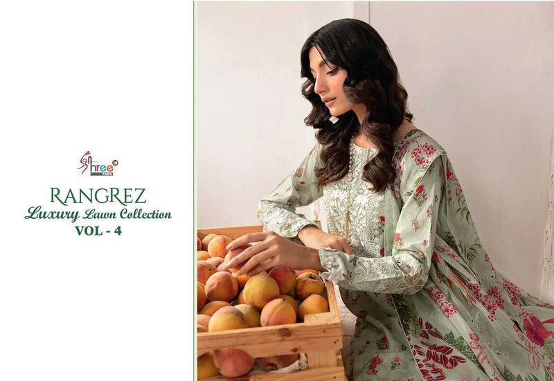 Shree Fabs Rangrez Luxury Lawn Collection Vol 4 Pure Cotton Embroidered Work Salwar Suit